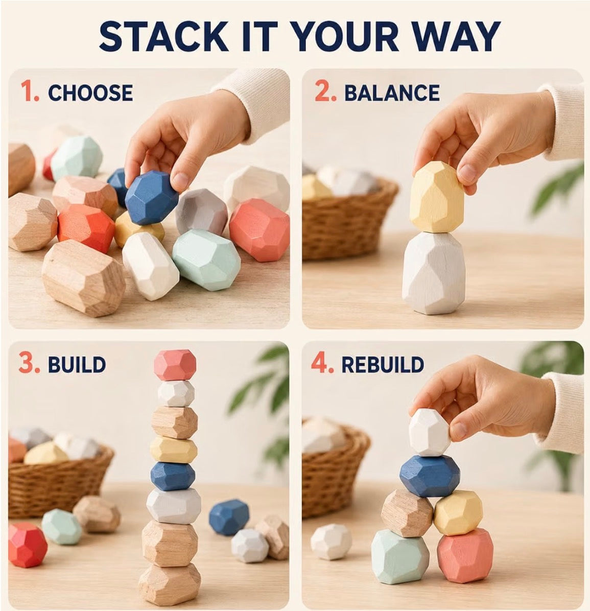 Nooche™ Montessori Balancing Rocks