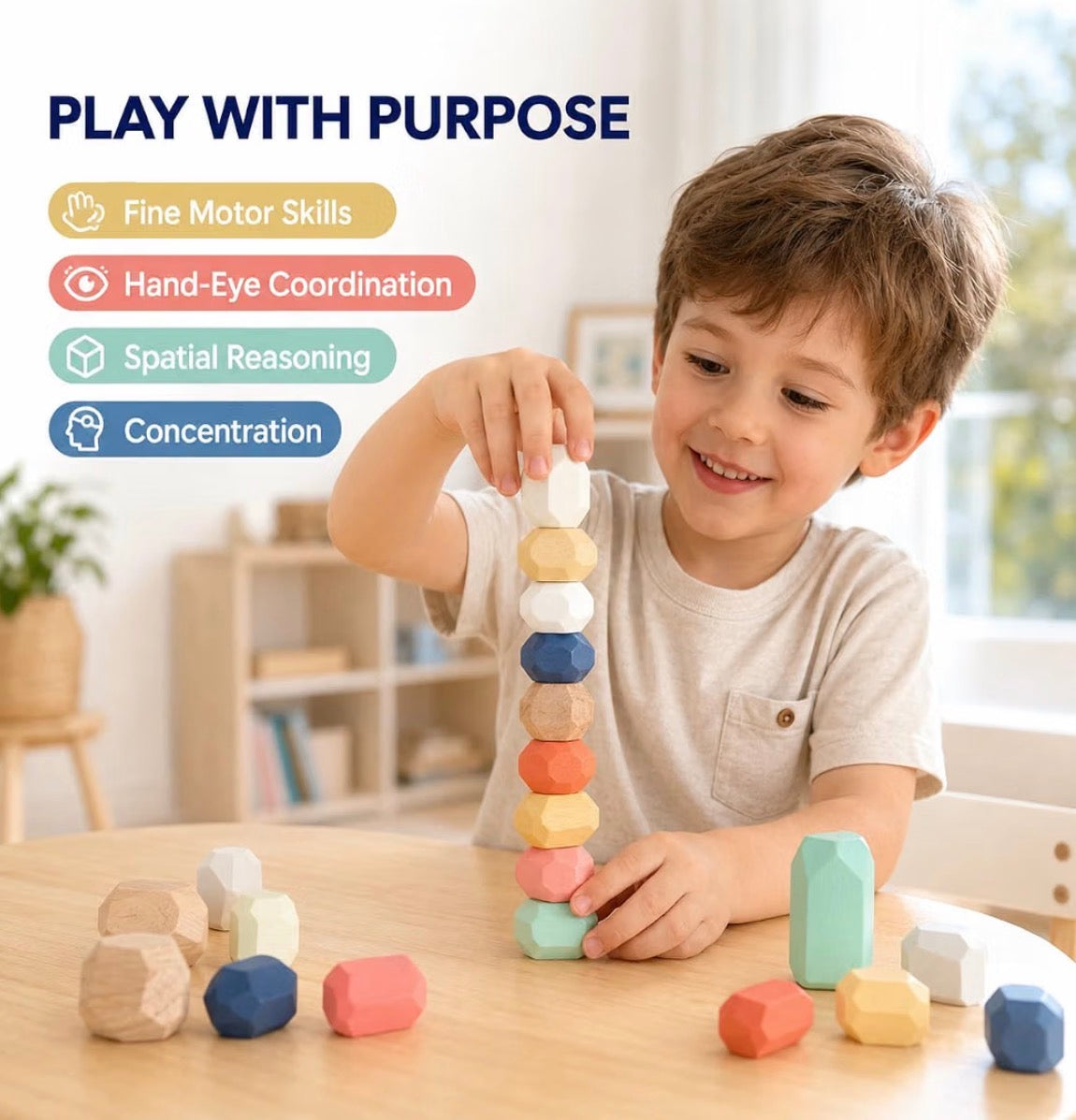 Nooche™ Montessori Balancing Rocks
